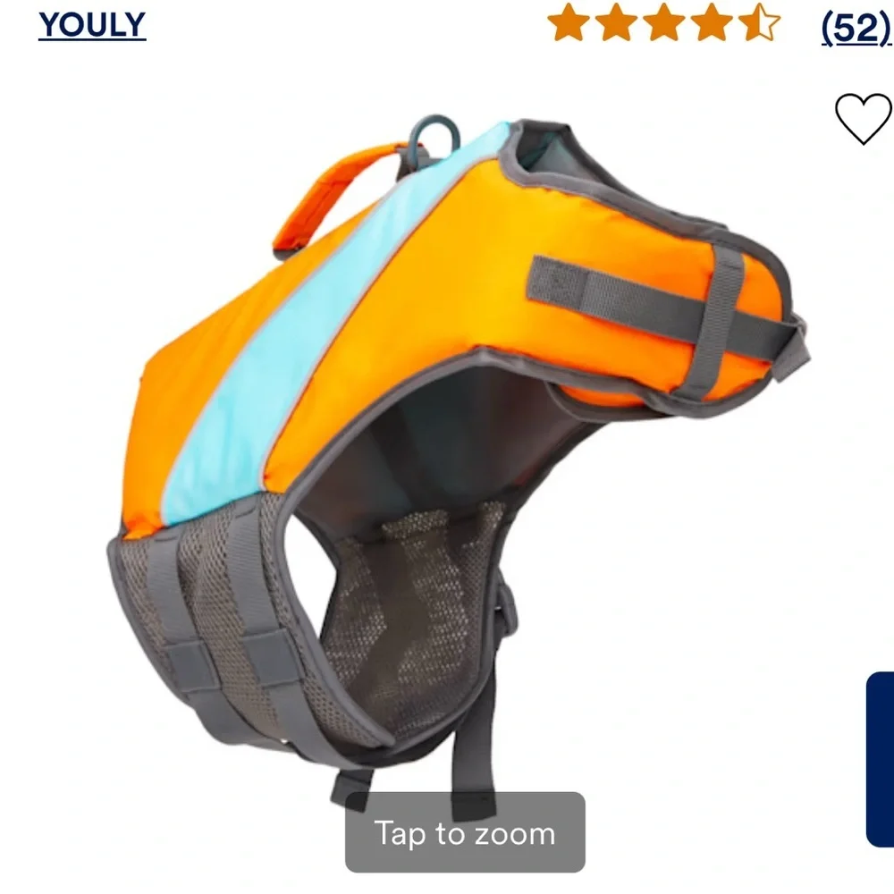 Dog Orange and Blue Safety Swim Vest